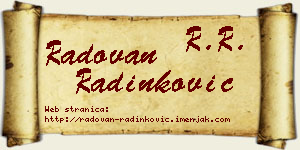 Radovan Radinković vizit kartica